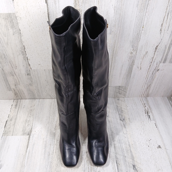 NEW Cole Haan Women's Valley Black Leather Square-Toe Block Heel Boots #1443 - Picture 3 of 14